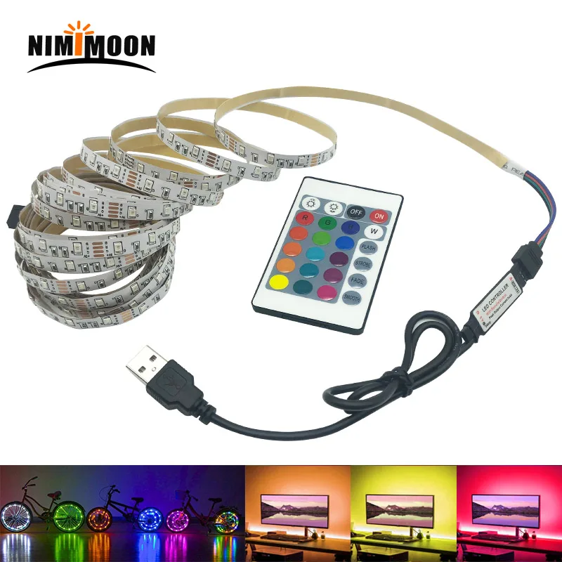 5 в RGB Светодиодная лента 5 В USB Светодиодная лента светильник ТВ ПОДСВЕТКА 2835 1-5 м Настольный светильник ing лента Диодная лента