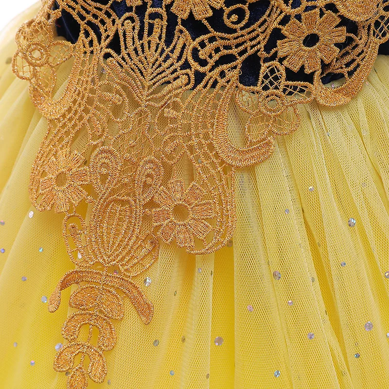 

Girls Snow White Princess Dress Puff Sleeve Deluxe Prom Party Gown Kids Baby Birthday Halloween Fancy Dresses Girls Infant Dress