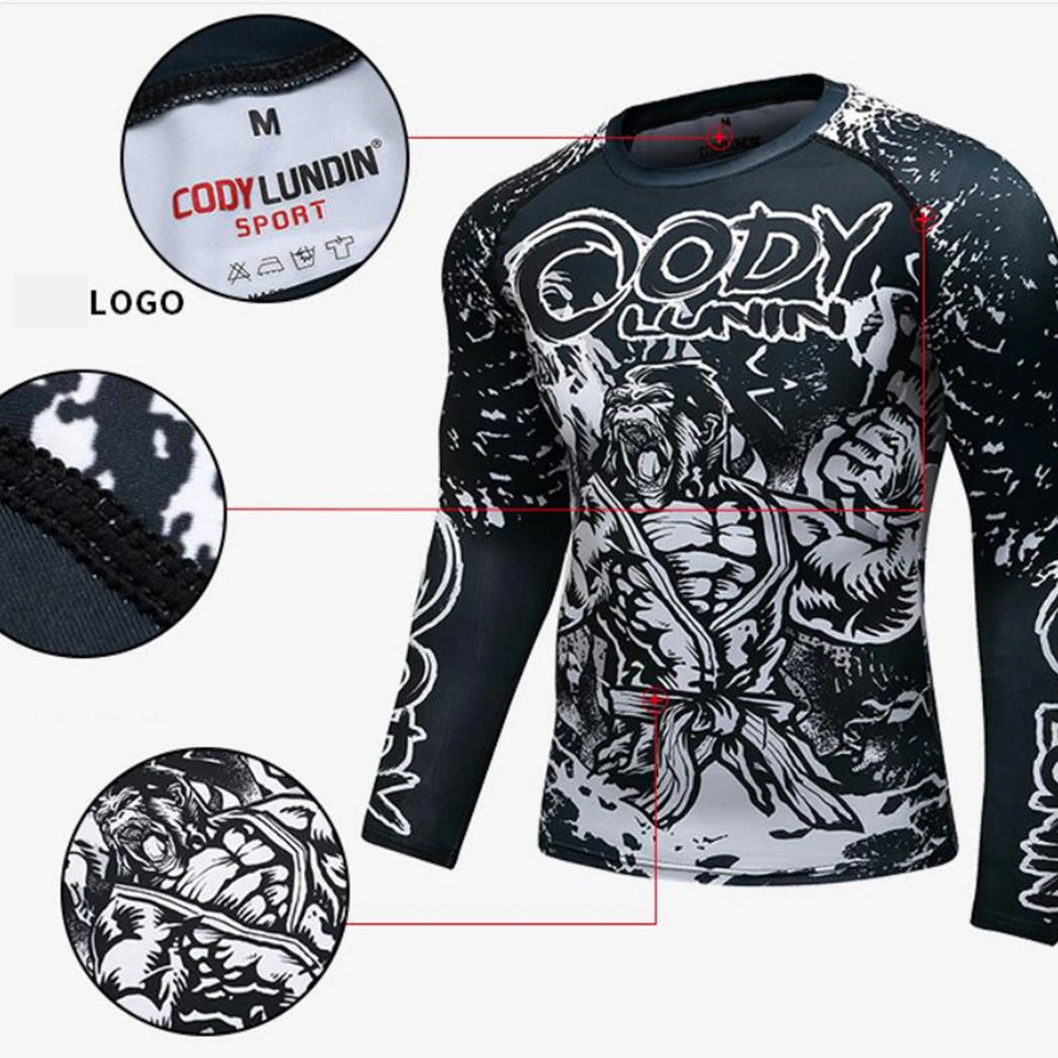 Rashguard MMA рубашка + брюки Bjj спортивный костюм для фитнеса Шорты Муай Тай