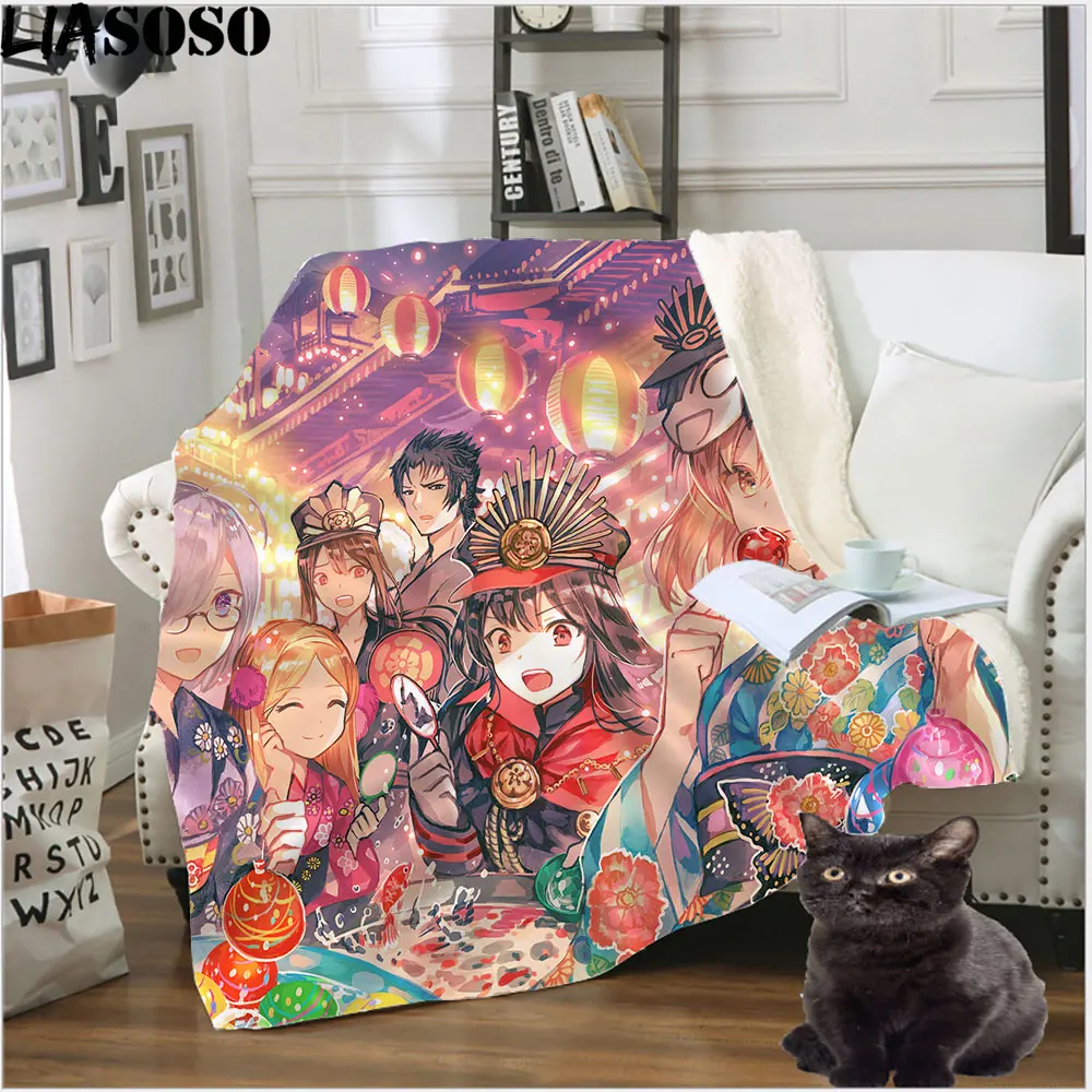 

LIASOSO Fate Grand Order Blanket Anime 3D Print Blanket For Beds Bedding In Room Flannel Blanket Bedspread Home Textile Decor