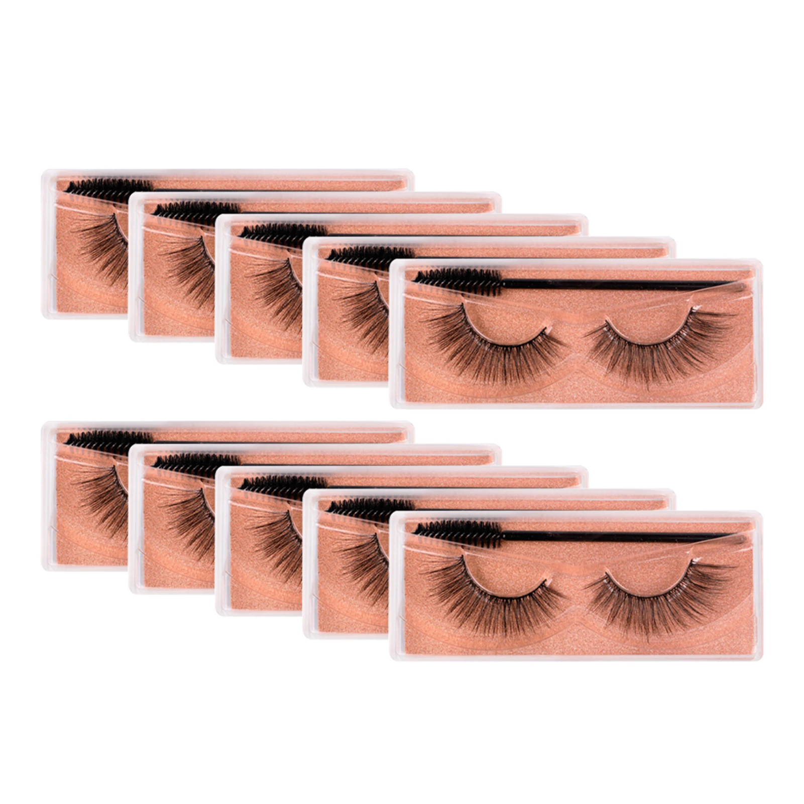 

10pairs With Brushes Long Makeup Cilios Faux Mixed Fake Daily Party Thick Lashes False Eyelashes Fluffy Stage 3D Natural