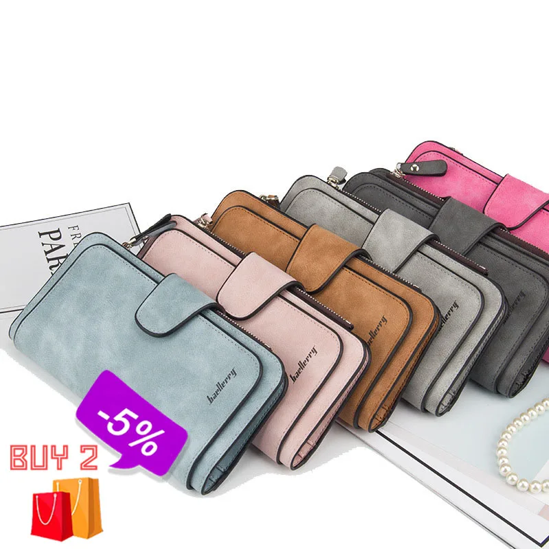 

Baellerry Leather Women Wallets Coin Pocket Hasp Card Holder Money Bags Casual Long Ladies Clutch Phone Wallet Women Purse W195