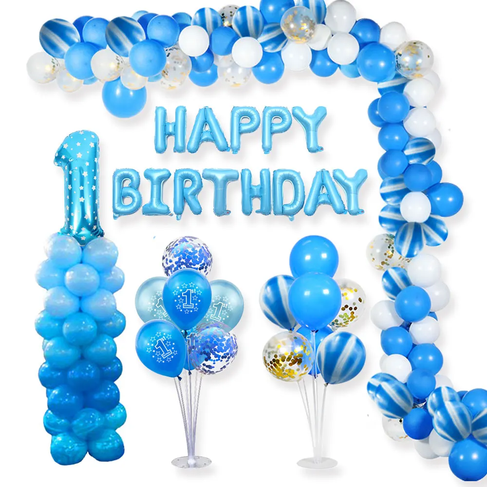 1 год день рождения первый для мальчиков детей украшение душа синий детский