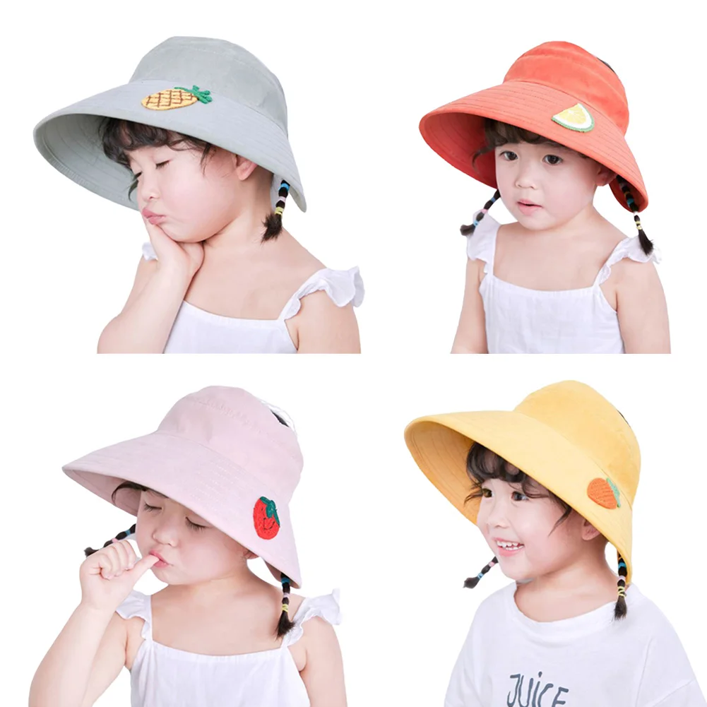 Детская Регулируемая шляпа с широкими полями и принтом ананасов | Аксессуары для