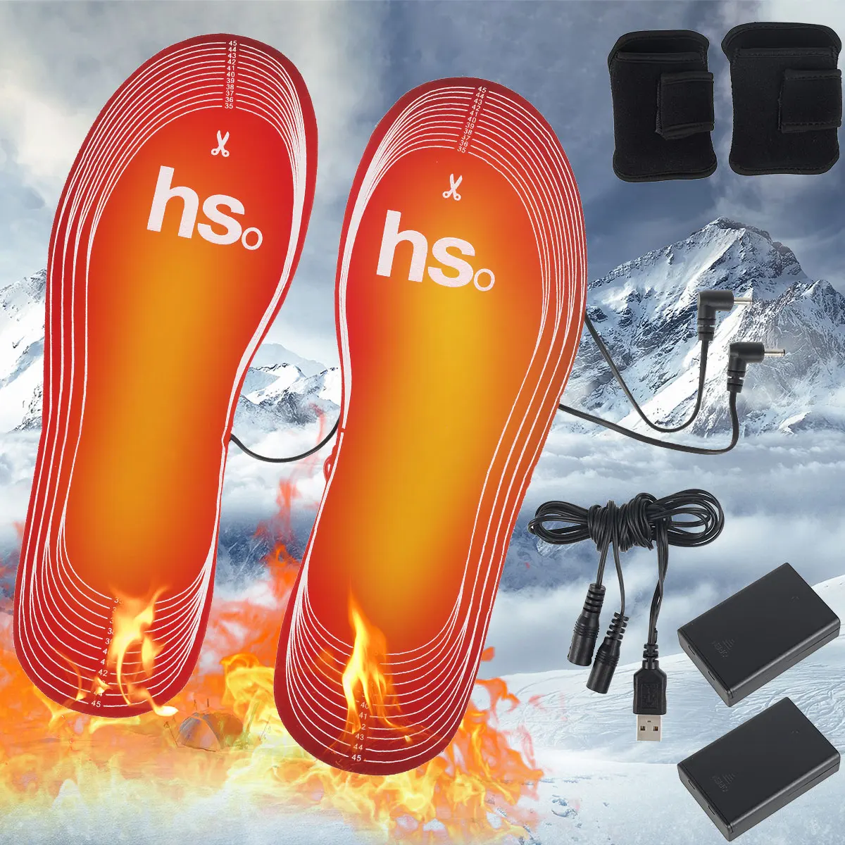 

USB Heating Insole Electric Heated Thermal Insoles USB Rechargeable Heating Shoes Pad Winter Warmer Feet Heater Unisex Warmer