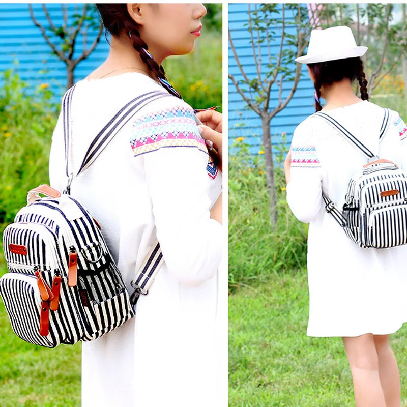 Полосатая женская сумка для подгузников Модный водонепроницаемый дорожный