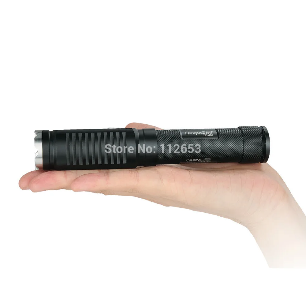 Precio UniqueFire 1403 Alta Potencia Linterna 10W De Aleación De Aluminio Negro XML-2 LED Impermeable 1200LM Lámpara Antorcha Para La Noche Camping Montar