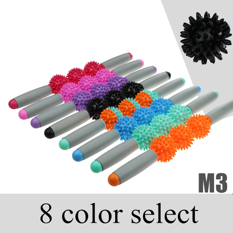 Массажная палочка для спортзала йоги расслабляющий ролик мышц 3/5 шипованные