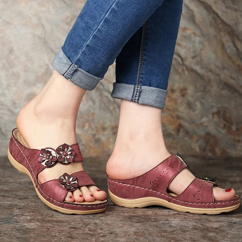 

2021 Fashion Sandals Women Shoes Summer Women Sandals Indoor Outdoor Slippers Floral Platform Sandals Beach Shoes Female