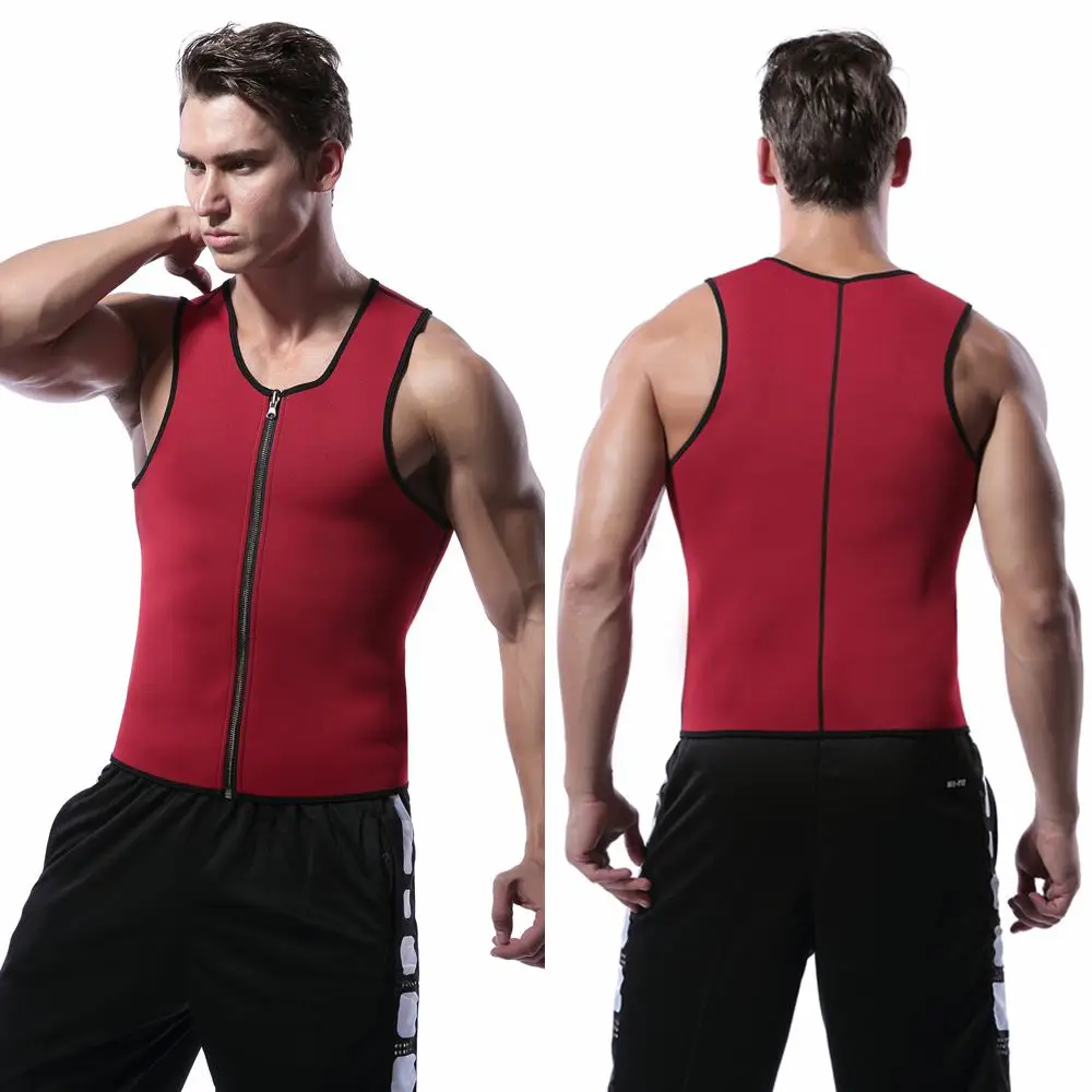 Men's Slimming Body Shaper Neoprene Vest Zipper Sweat Shirt Men Waist Trainer Shapewear Top Shapers Weight Loss Clothing Male