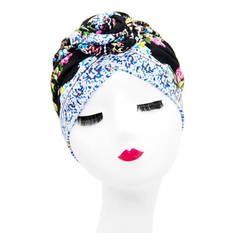

Indian Arab Wrap Women Head Scarf Turban Caps Trendy Printed Hijab Bonnet Bohemian Ethnic Inner Hijabs For Cap Muslim Headdress