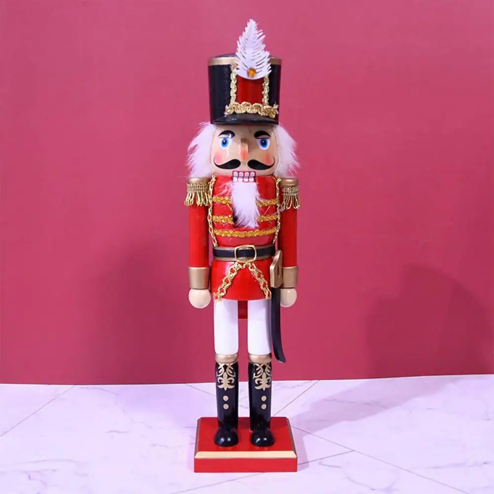 

Merry Christmas Wooden Nutcracker Soldier 36CM Wooden Nutcracker Handcraft Puppet Pendant Decoration New Year Xmas Gift Kids Toy