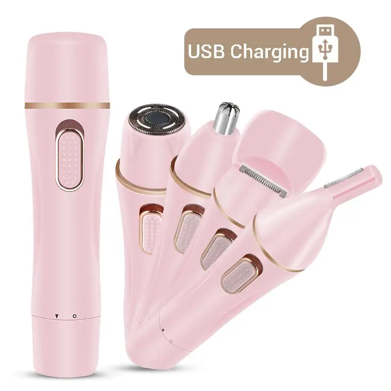 

4-In-1 Electric Eyebrow Trimmer Usb Charging Shaver Hair Removal Instrument Eye-Brow Shaper Women Epilator
