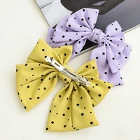 new ribbon hairgrips big large 3 layers bow hairpin for women girls satin ladies hair clip polka dot barrette hair accessories
