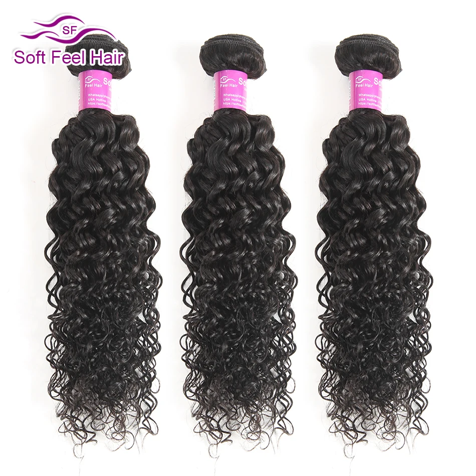 

Soft Feel Hair Peruvian Kinky Curly Hair Weave Bundles Human Hair 3/4 Bundles Deals Remy Hair Extensions Natural Color 8-28 Inch