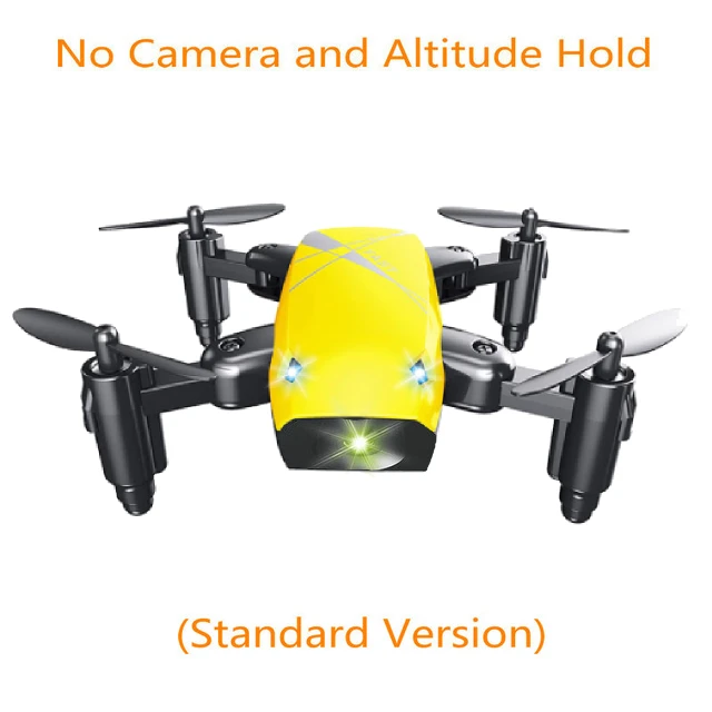 yellow no camera Радиоуправляемый квадрокоптер S9 S9W S9HW мини-Дрон с камерой HD wifi FPV складной Дроны для селфи Профессиональный карманный микро-Дрон вертолет - Цвет: yellow no camera