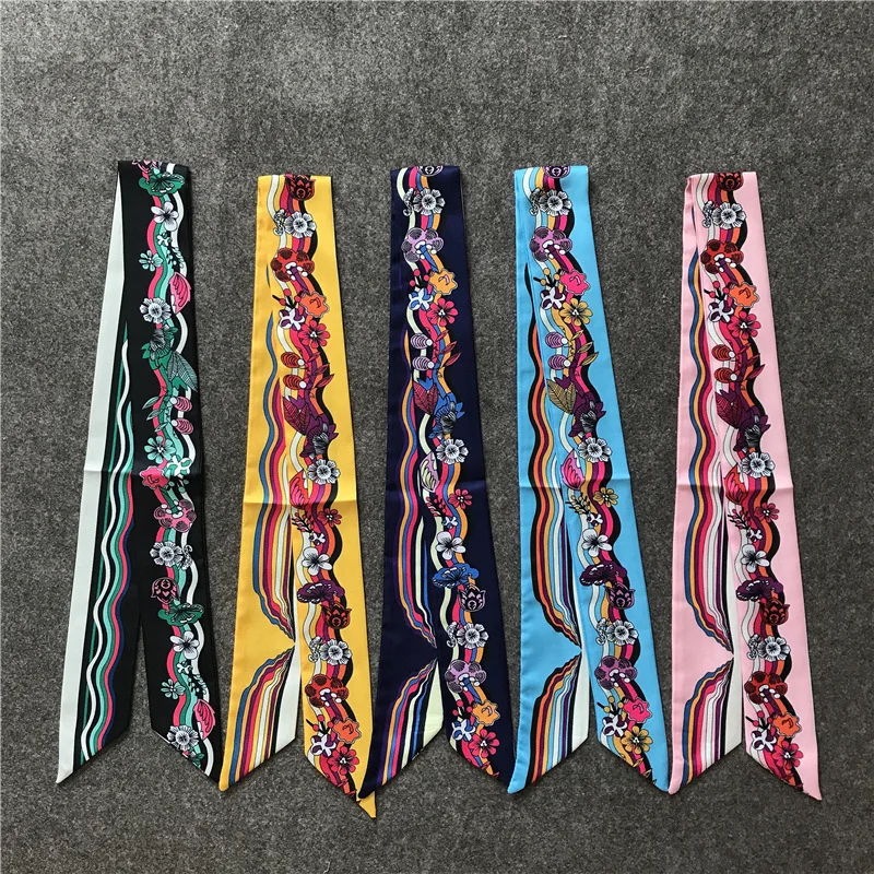 Классическая Ретро сумка с цветочным принтом шарф маленький шелковый для женщин