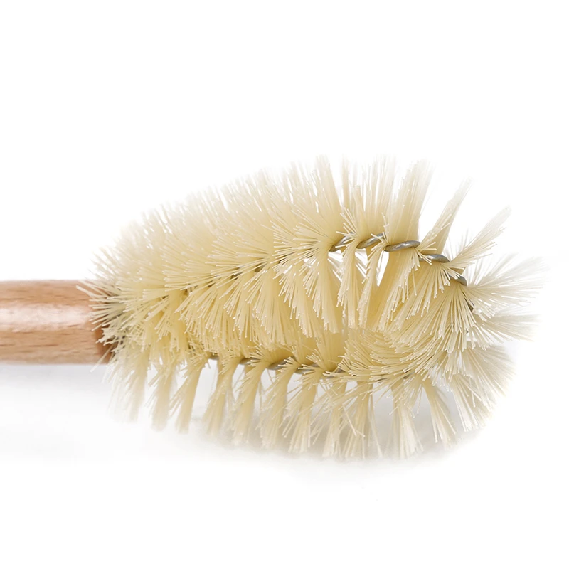 

cup brush wood straight nylon bottle scrub clean brush wood handle hook baby bottle brush bottle cleaner