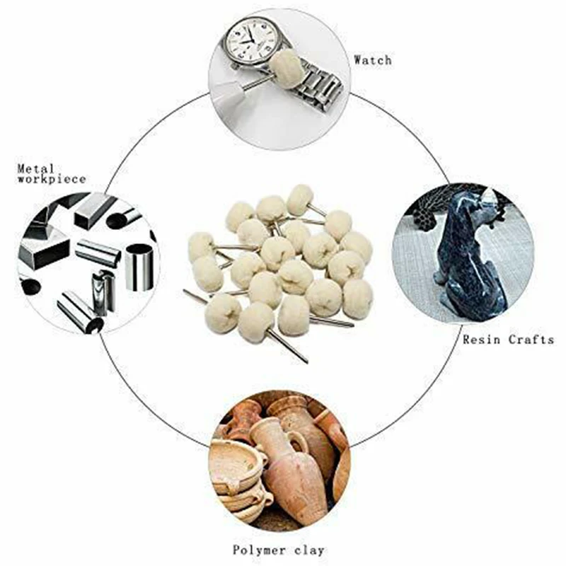 

Polishing Wheel Set Cotton Small Polishing Wheel for Rotating Drill Tool Jewelry Polishing Buffer Kit 40 Pieces