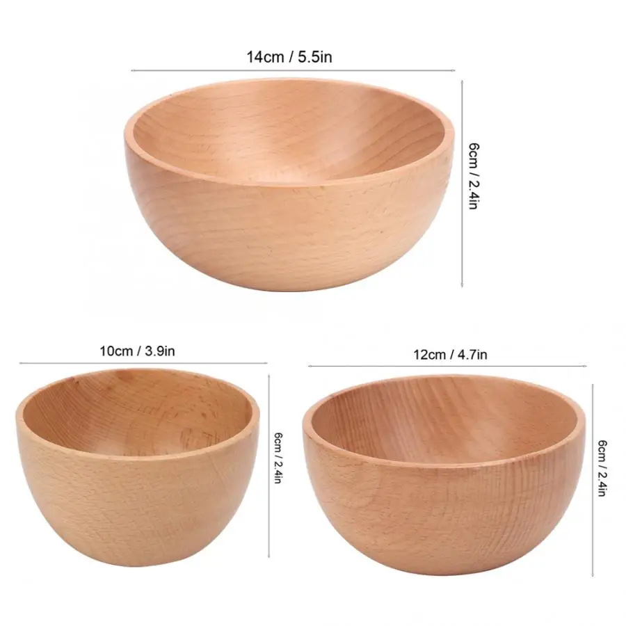 Миска деревянная китайский стиль круглая миска рисовый суп салат рисовая посуда