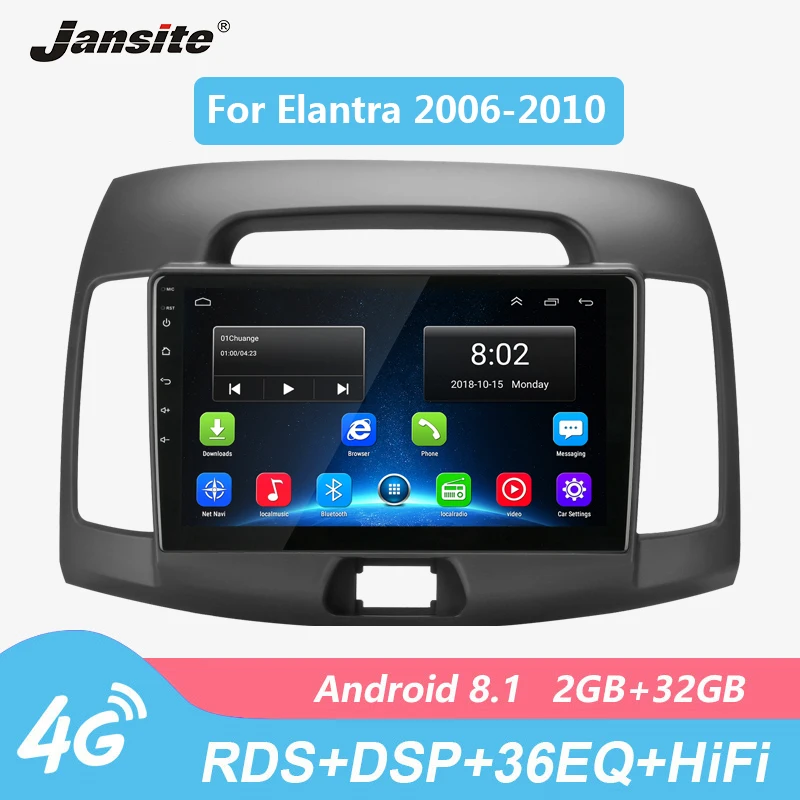 Jansite RDS 9 &quotАвтомагнитола для hyundai Elantra 2006-2010 Wifi Android 36EQ 2G + 32G сенсорный экран