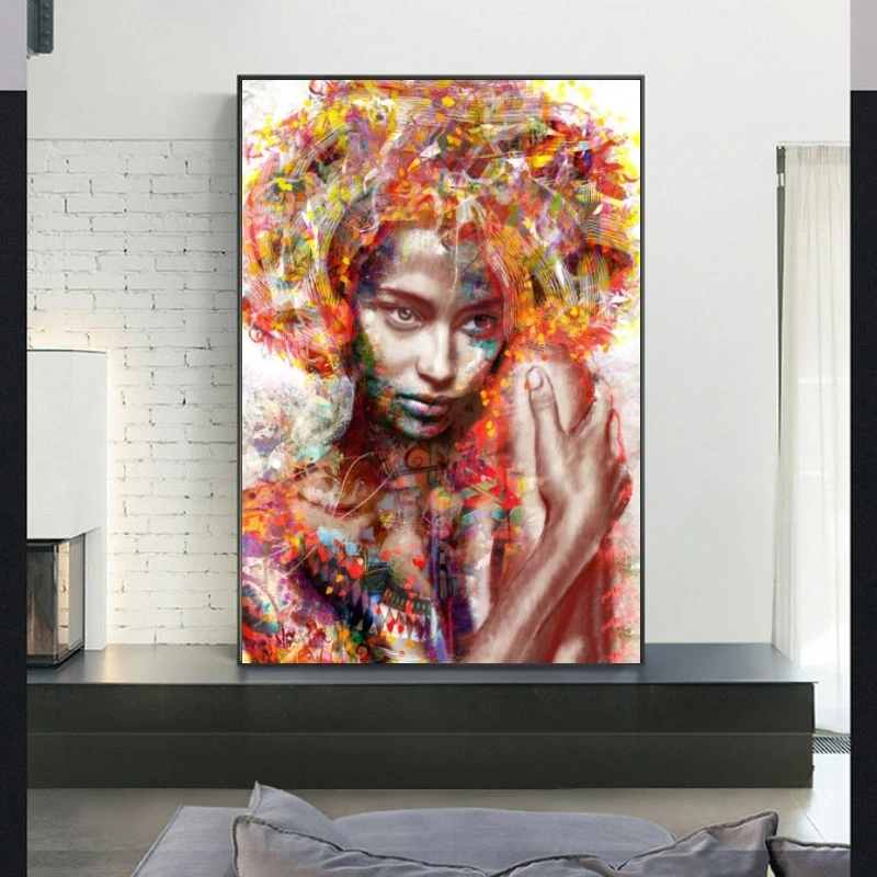 

Abstract African Woman Canvas Paintings On the Wall Art Posters And Prints African Art Wall Hanging Pictures for Home Decoration