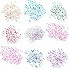 4*7 мм акриловые белые разноцветные Круглые плоские бусины с отверстием в форме сердца для женского браслета, ожерелья