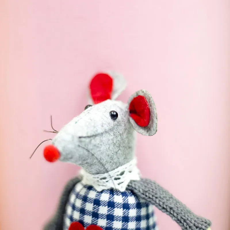 Christmas Decoration Pendant Cute Mouse Plush Doll House Ornaments Christmas Tree Creative Decorative Accessories