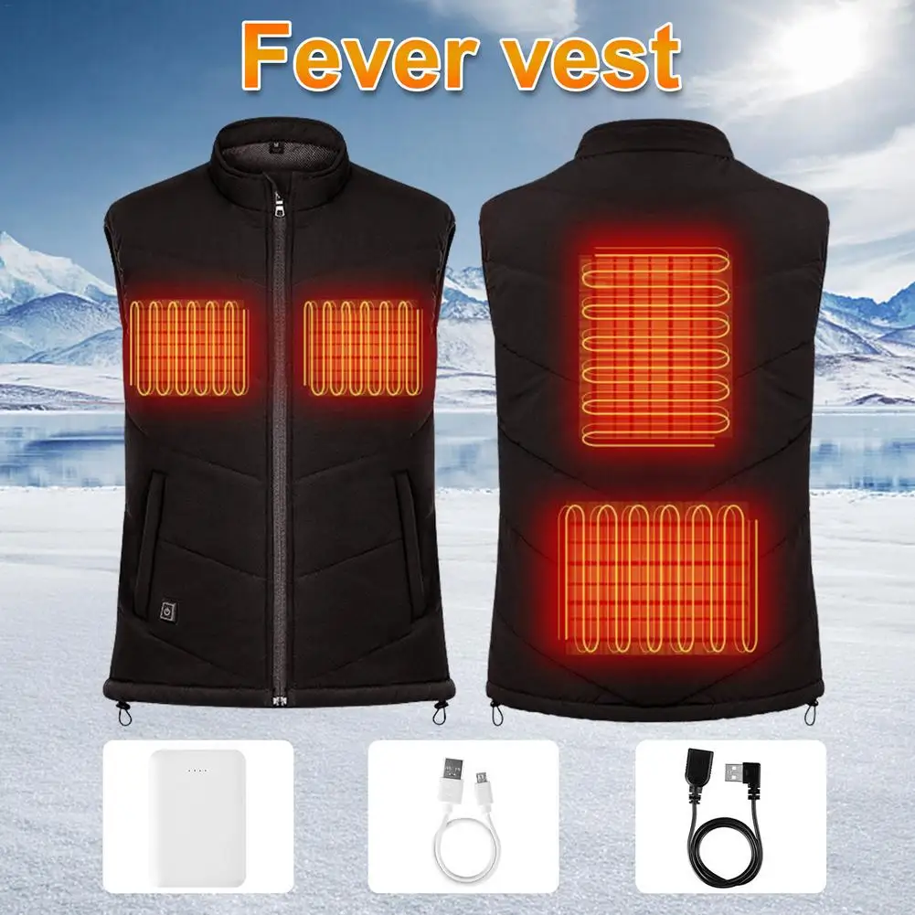 M-2XL Washable Heated Vest Winter Thermal Electric Heated Jackets Vest Men Women USB Heating Fever Vest Gilet Clothe For Outdoor