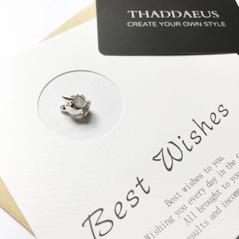 Бусины в виде кота серебряные бусины Стразы для браслета европейские ювелирные