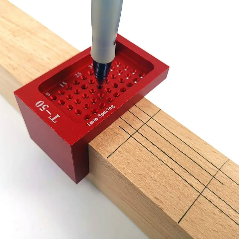 

T50 T-type Hole Positioning Ruler Wood Gauge Woodworking Scriber Aluminum Alloy Scribing Measuring Tools