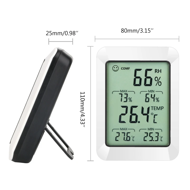 

RZ820 Multifunction Digital Display Indoor Thermometer Hygrometer High Precision