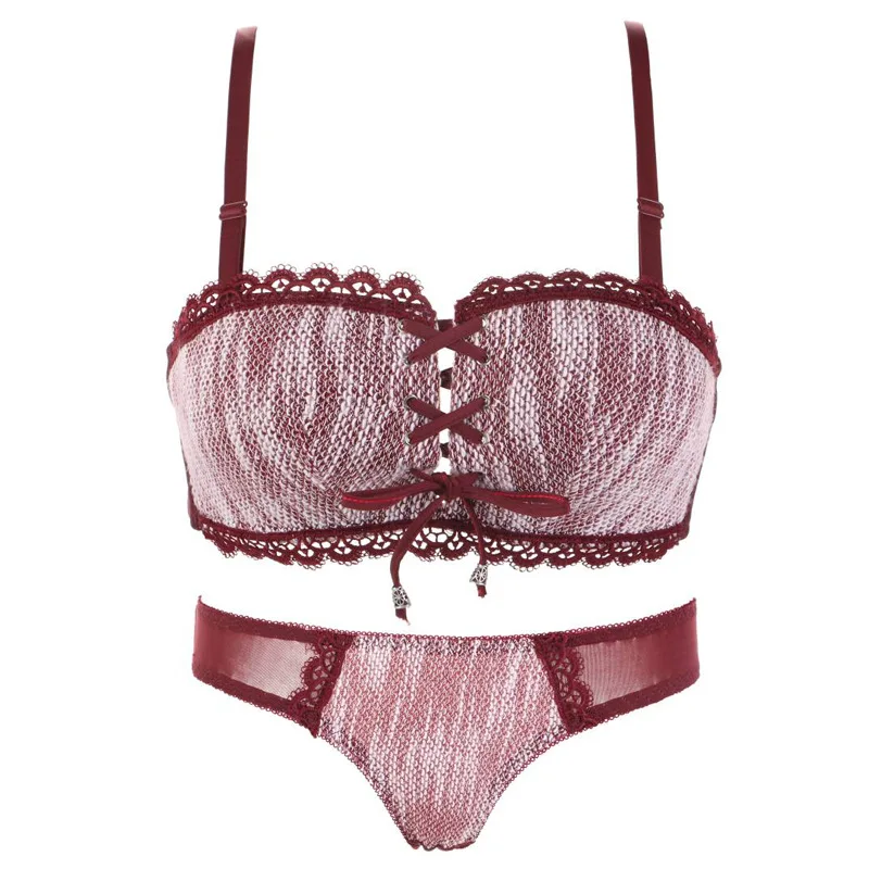 

New Underwear Women's Wireless Small Chest Push up Adjusting Bra Breast Holding Upper Support Sexy Bra Set