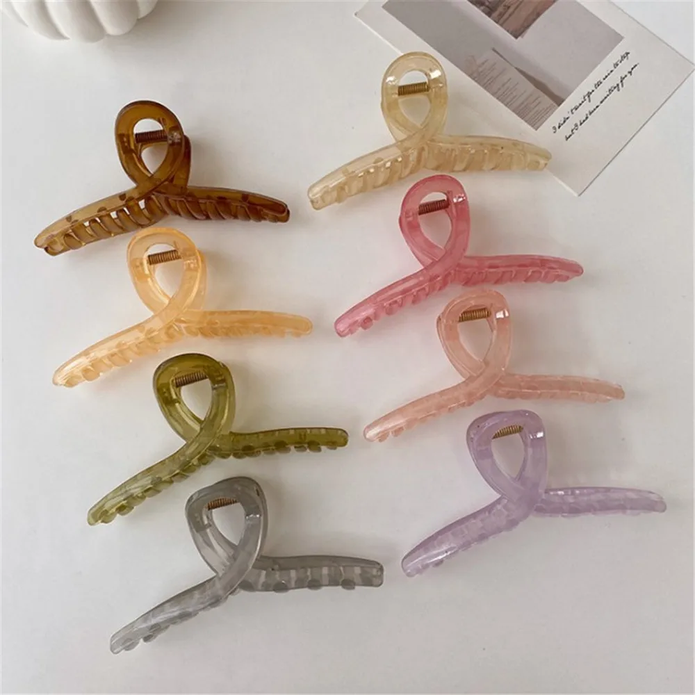 

Elegant Jelly Color Big Hair Claws Frosted Acrylic Hairpins Clips Women Girls Barrette Headwear Korean Style Styling Accessorie