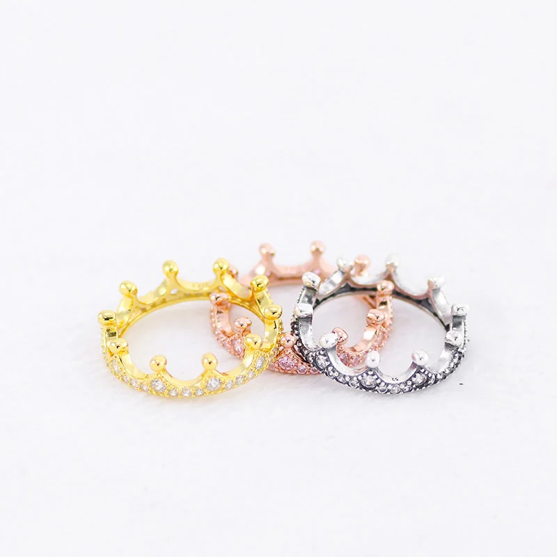 

2020 New 925 Sterling Silver Pan Ring Shining Magic Crown Pan Ring For Women Wedding Party Gift Fashion Jewelry