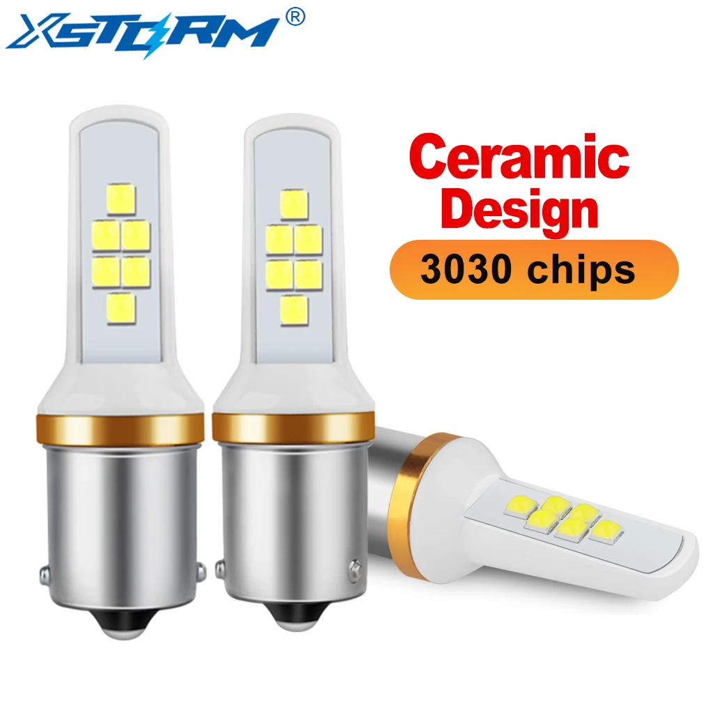 

1pcs 1156 BA15S P21W BAU15S PY21W LED Bulbs 1157 BAY15D P21/5W R5W R10W Ceramic Led Lamp Car Turn Signal Light 12V White Auto