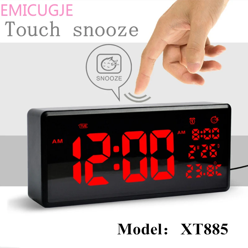 С термометром HD светодиодный настенные часы с большим экраном домашние