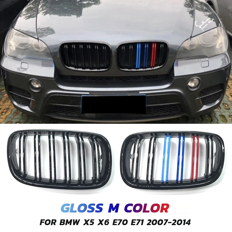 

Передняя решетка для радиатора BMW X5 X6 E70 E71 2007-2014 Gloss M Color Dual Slat