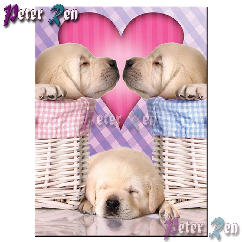 

5d animal Dog couple love Diamond painting Diy Square/round Rhinestones cross stitch embroidery picture wedding decorative gift