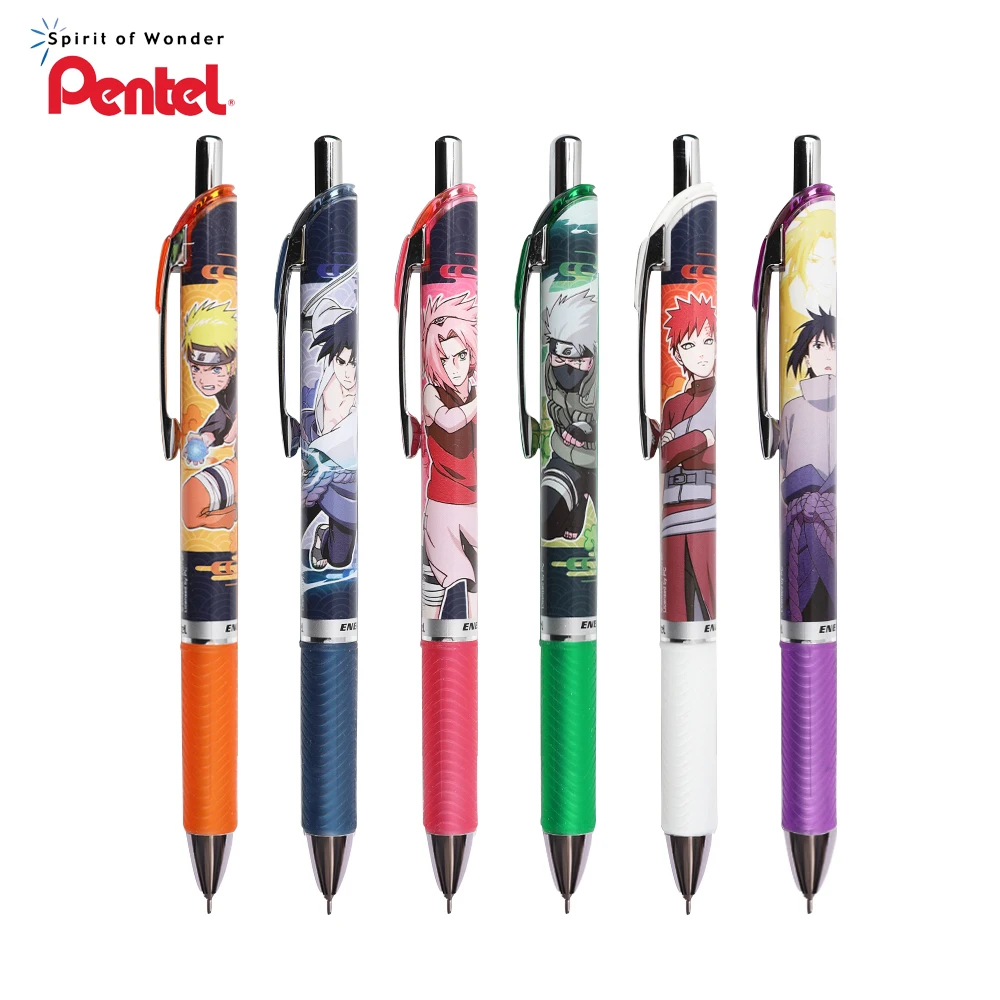 1Pcs Japan Pentel BLN75 Press Quick-drying Gel Pen Cartoon Animation Limited Black Pen Student Exam Carbon Pen 0.5mm