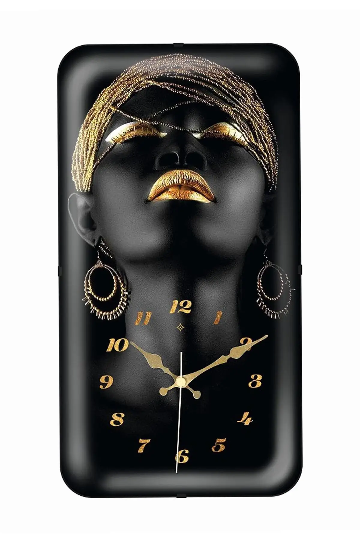 Настенные часы Африканские женщины Стеклянные настенные Большой размер