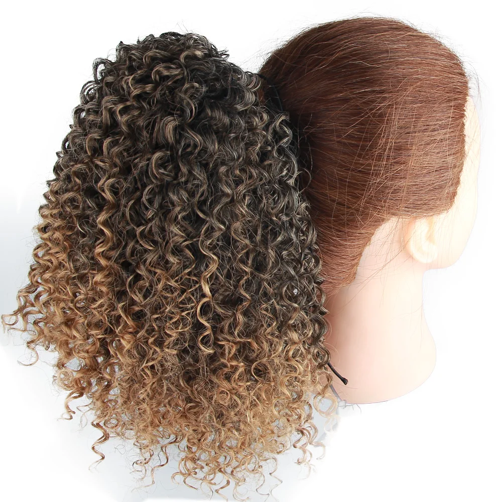 Современная королева афро кудрявый конский хвост Афро американский короткий