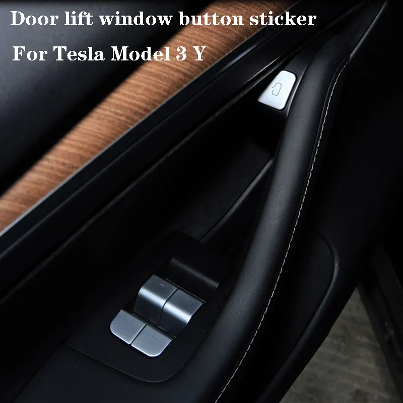 Для Tesla Model 3 Y, дверная ручка, переключатель для стеклоподъемника, панель, наклейка, крышка, отделка