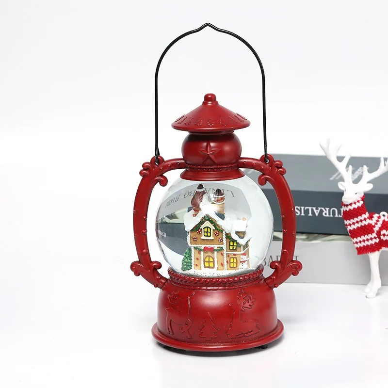 

Spot resin ornaments gift cabin decoration factory direct selling horse lamp with lamp and music automatic snow falling