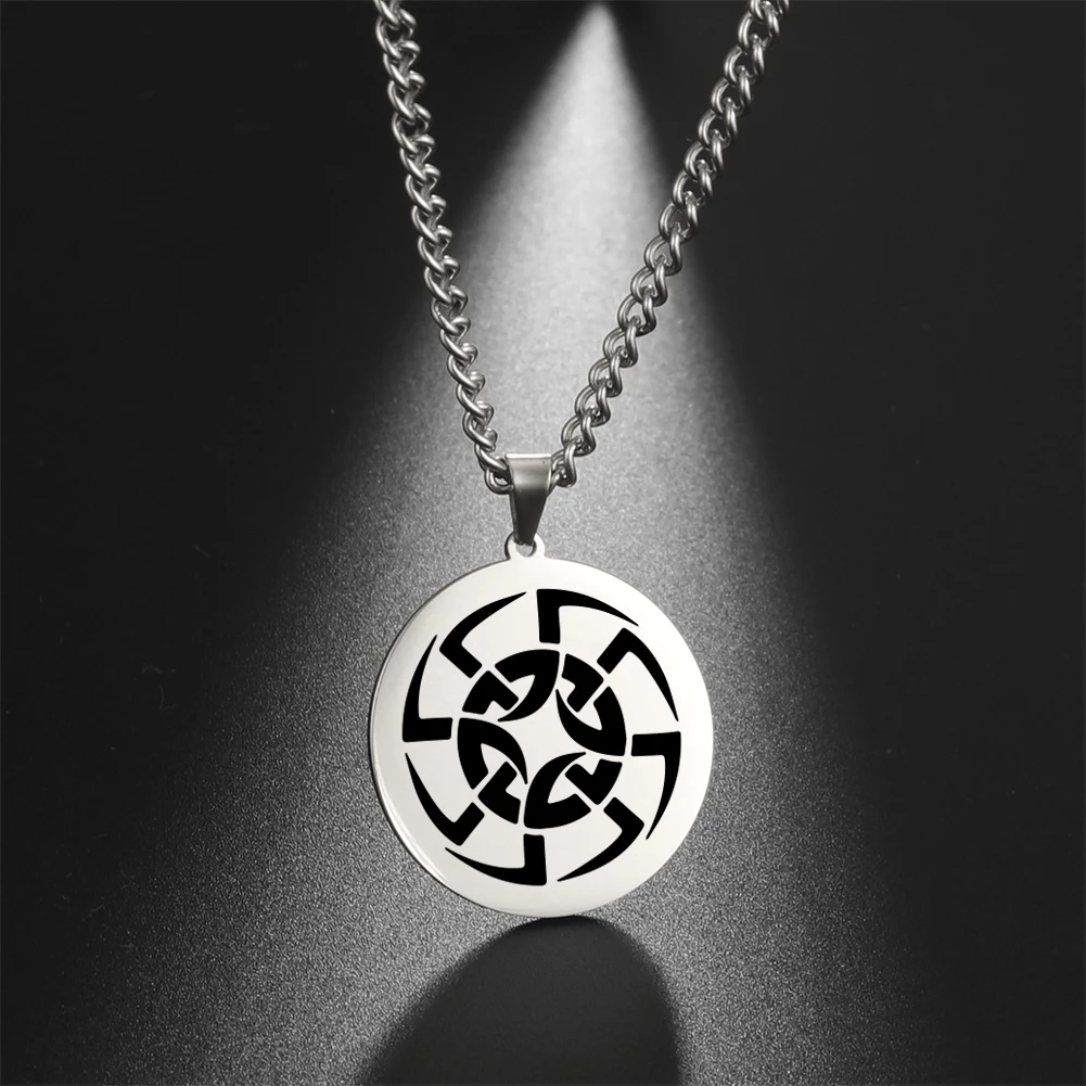 

Dawapara Kolovrat Symbol Slavic Amulet Men Women Necklaces Pendants Jewelry Good Luck Talisman Necklace