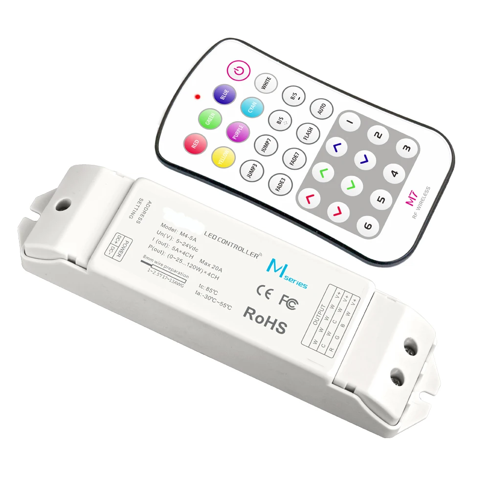 Новый светодиодный RGB контроллер M4-5A приемник M7 RF Беспроводной сенсорный пульт