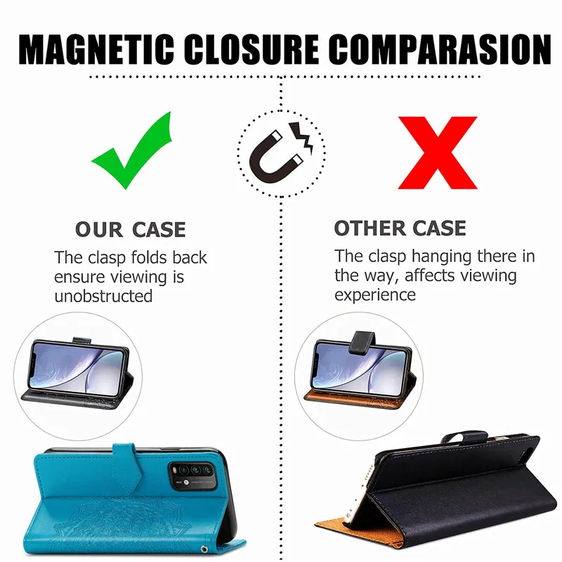 

Mi Poco M3 Luxury Leather Wallet Case for Xiaomi Pocophone M3 M 3 Emboss 3D Mandala Flip Case Poco M3 3M Stand Cover Mi Poco M3