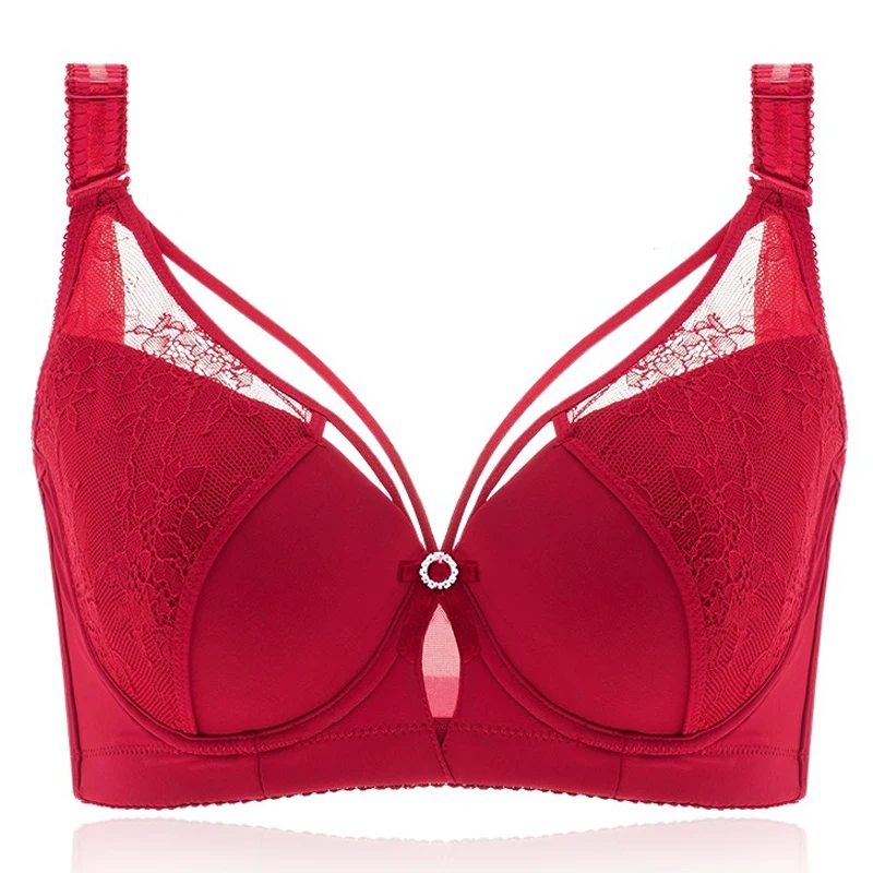 Women's Smooth Lace No Padding Full Cup Support Underwire Bra 34 36 38 40 42 44 46 B C D E F G H I J