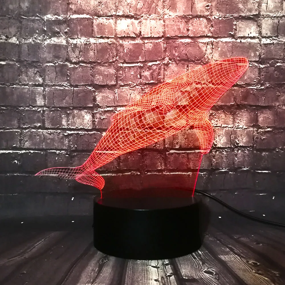 Новинка 2017 детская игрушка на день 3D светодиодная USB лампа подводный мир рыба Кит