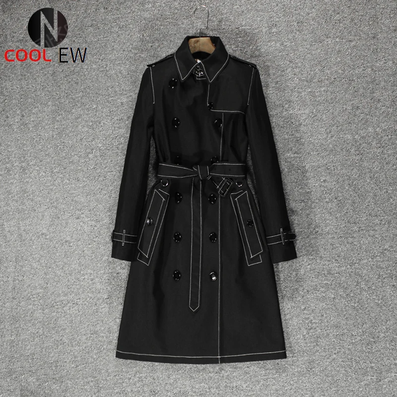 

2021 new trench coat women's long British style slim coat